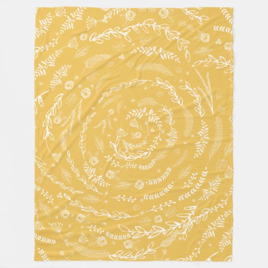 Rustic Floral Garland Folk Art Pattern Fleece (Voorkant)