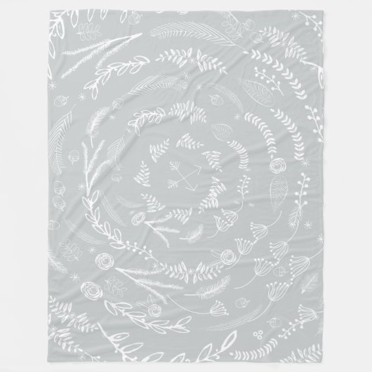 Rustic Floral Garland Folk Art Pattern Fleece (Voorkant)