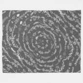Rustic Floral Garland Folk Art Pattern Fleece Deken (Voorkant (Horizontaal))