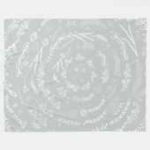 Rustic Floral Garland Folk Art Pattern Fleece Deken (Voorkant (Horizontaal))