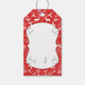 Rustic Floral Garland Folk Art Reindeer Pattern Cadeaulabel (Voorkant)