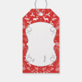 Rustic Floral Garland Folk Art Reindeer Pattern Cadeaulabel (Achterkant)