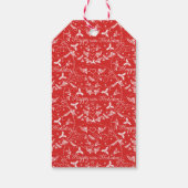 Rustic Floral Garland Folk Art Reindeer Pattern Cadeaulabel (Achterkant)