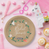 Rustic Floral Garland Vrijgezellenfeest Papieren Bordje (Feest)