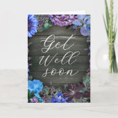 Rustic Floral Get Well Soon Personalized Greeting  Kaart (Voorkant)