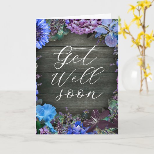 Rustic Floral Get Well Soon Personalized Greeting  Kaart (Gele Bloem)