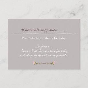 Rustic Floral Girl's Baby shower Note Insert Informatiekaartje