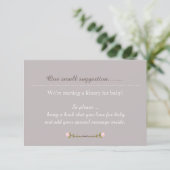 Rustic Floral Girl's Baby shower Note Insert Informatiekaartje (Staand voorkant)
