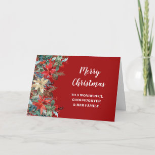 Rustic Floral Godfather & Family Vrolijk Kerstfees Kaart