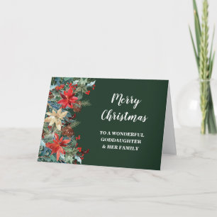 Rustic Floral Godfather & Family Vrolijk Kerstfees Kaart