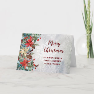 Rustic Floral Godfather & Family Vrolijk Kerstfees Kaart