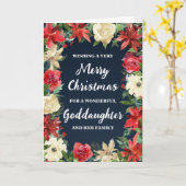 Rustic Floral Godfather & Family Vrolijk Kerstfees Kaart (Gele Bloem)