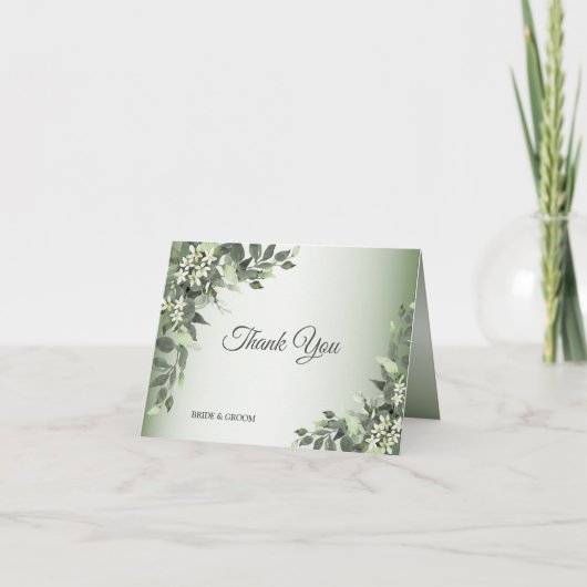 Rustic Floral Greenery Eucalyptus Leaves Bedankkaart (Voorkant)