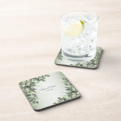 Rustic Floral Greenery Eucalyptus Leaves Bier Onderzetter (Rechterzijde)