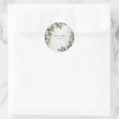 Rustic Floral Greenery Eucalyptus Leaves Classic R Ronde Sticker (Tas)