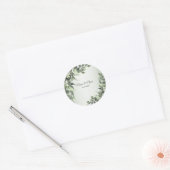 Rustic Floral Greenery Eucalyptus Leaves Classic R Ronde Sticker (Envelop)