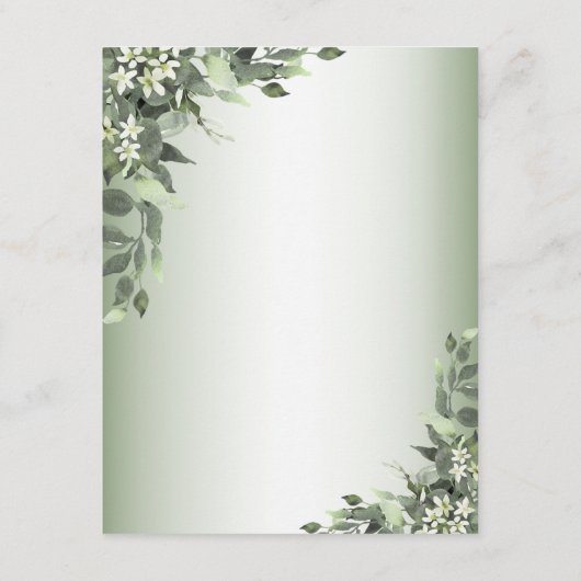 Rustic Floral Greenery Eucalyptus Leaves Details Informatiekaartje (Achterkant)