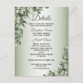 Rustic Floral Greenery Eucalyptus Leaves Details Informatiekaartje (Voorkant)