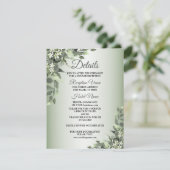 Rustic Floral Greenery Eucalyptus Leaves Details Informatiekaartje (Staand voorkant)