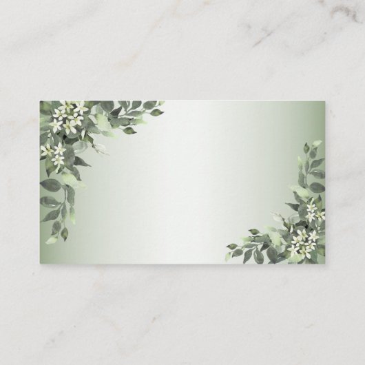 Rustic Floral Greenery Eucalyptus Leaves Details Informatiekaartje (Achterkant)