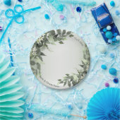 Rustic Floral Greenery Eucalyptus Leaves Papieren Bordje (Feest)