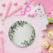 Rustic Floral Greenery Eucalyptus Leaves Papieren Bordje (Feest)