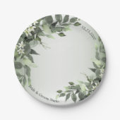 Rustic Floral Greenery Eucalyptus Leaves Papieren Bordje (Voorkant)