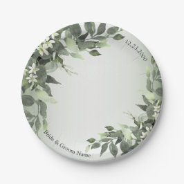 Rustic Floral Greenery Eucalyptus Leaves Papieren Bordje