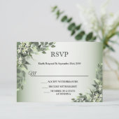Rustic Floral Greenery Eucalyptus Leaves RSVP Kaartje (Staand voorkant)