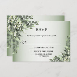 Rustic Floral Greenery Eucalyptus Leaves RSVP Kaartje