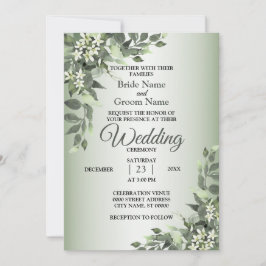 Rustic Floral Greenery Eucalyptus Leaves Wedding Kaart