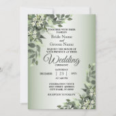 Rustic Floral Greenery Eucalyptus Leaves Wedding Kaart (Voorkant)