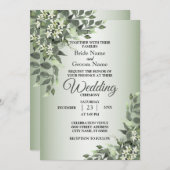 Rustic Floral Greenery Eucalyptus Leaves Wedding Kaart (Voorkant / Achterkant)