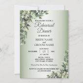 Rustic Floral Greenery Leaves Rehearsal Dinner Kaart (Voorkant)