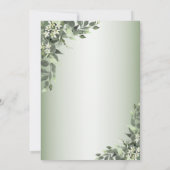 Rustic Floral Greenery Leaves Rehearsal Dinner Kaart (Achterkant)