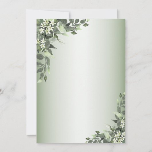 Rustic Floral Greenery Leaves Rehearsal Dinner Kaart (Achterkant)