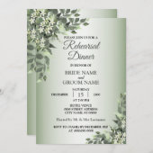 Rustic Floral Greenery Leaves Rehearsal Dinner Kaart (Voorkant / Achterkant)