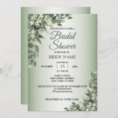 Rustic Floral Greenery Leaves Vrijgezellenfeest Kaart (Voorkant / Achterkant)