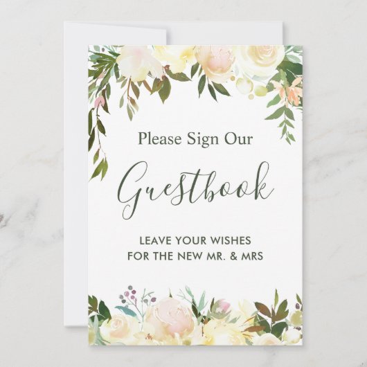Rustic Floral Greenery Wedding Guestbook (Voorkant)