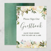Rustic Floral Greenery Wedding Guestbook (Voorkant / Achterkant)