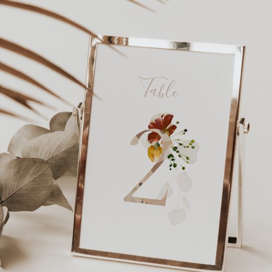 Rustic Floral Handgeschreven Manuscript 2 Wedding Kaart
