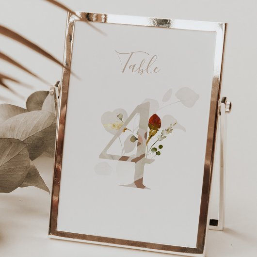 Rustic Floral Handgeschreven Manuscript 4 Wedding Kaart