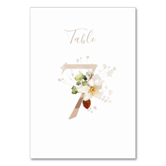 Rustic Floral handgeschreven script 7 Wedding Kaart (Voorkant)