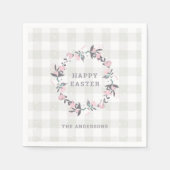 Rustic Floral Happy Paast Party-tafeldecor Servet (Voorkant)