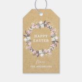 Rustic Floral Happy Pasen Cadeaulabel (Voorkant)
