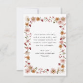 Rustic Floral - Hartelijk dank Bedankkaart (Achterkant)