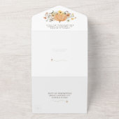 Rustic Floral Harvest Herfst Pumpkin Wedding All In One Uitnodiging (Buitenkant)