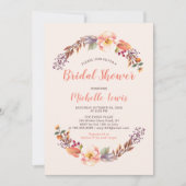 Rustic Floral Herfst/Autumn Bridal Shower Uitnodig Kaart (Voorkant)