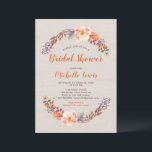 Rustic Floral Herfst/Autumn Bridal Shower Uitnodig Kaart<br><div class="desc">De bijtende floral bridal doucheuitnodiging is voorzien van een prachtige herfst met een getextureerde achtergrond. Meer bruiloft- en doucheuitnodigingen en partijbenodigdheden zijn beschikbaar in mijn winkel BaraBomDesign.</div>