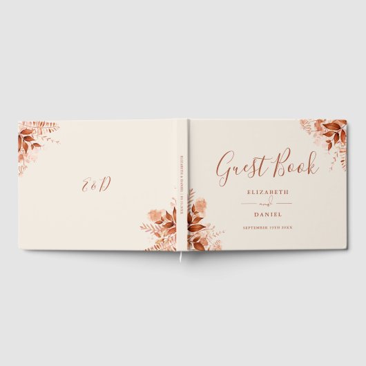 Rustic Floral herfst bruiloft Gastenboek (Volledig)